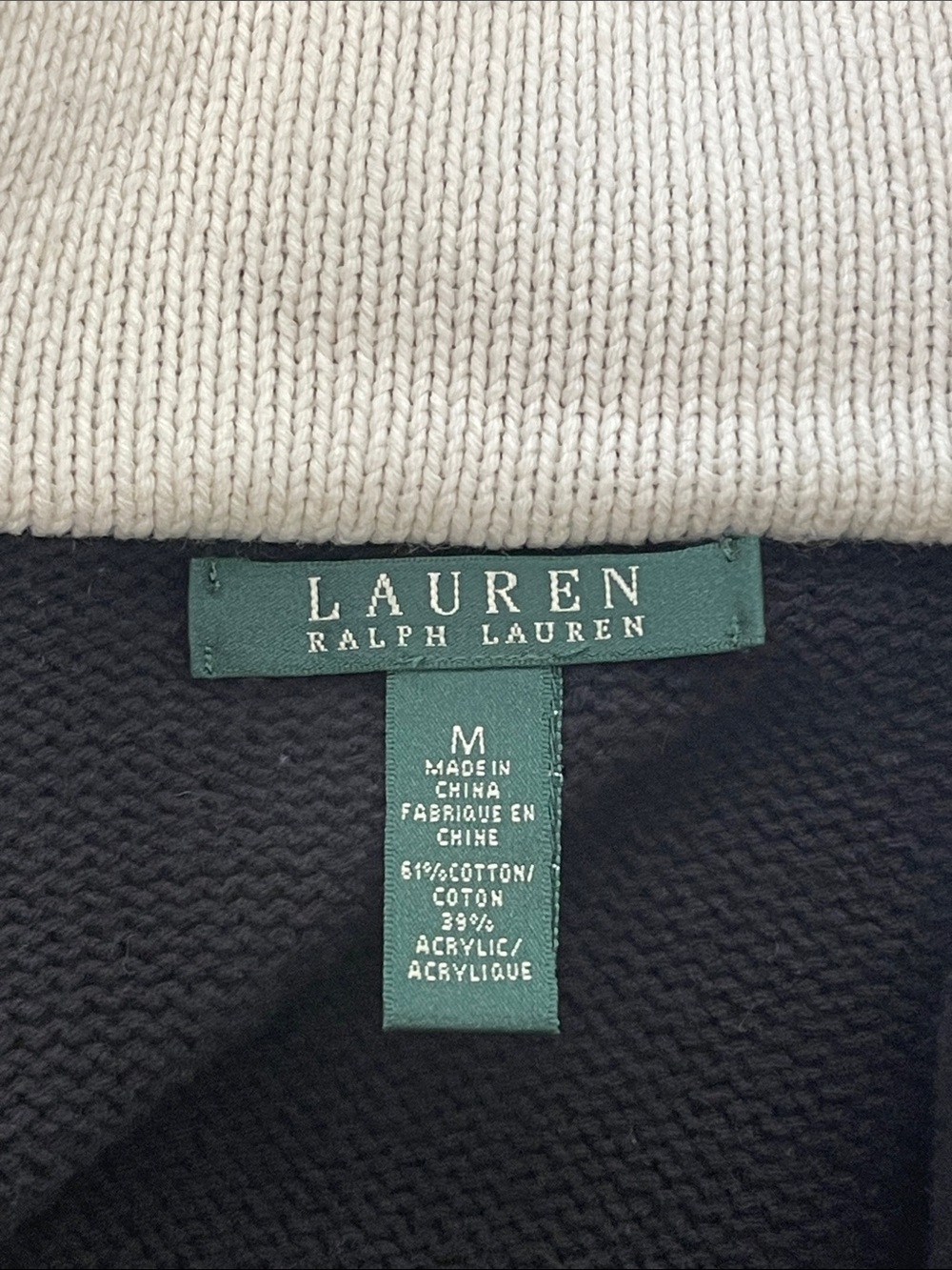 Lauren Ralph Lauren Colorblock Belted Shawl Collar Knit Cardigan Sweater Size M - Picture 3 of 11